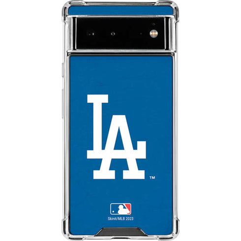 MLB Los Angeles Dodgers - Solid Distressed Google Pixel 6 Clear Case